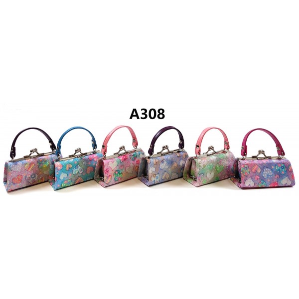 Lipstick Case - Glittery Pastel Heart Print  - 12PCS/PACK - LS-A308